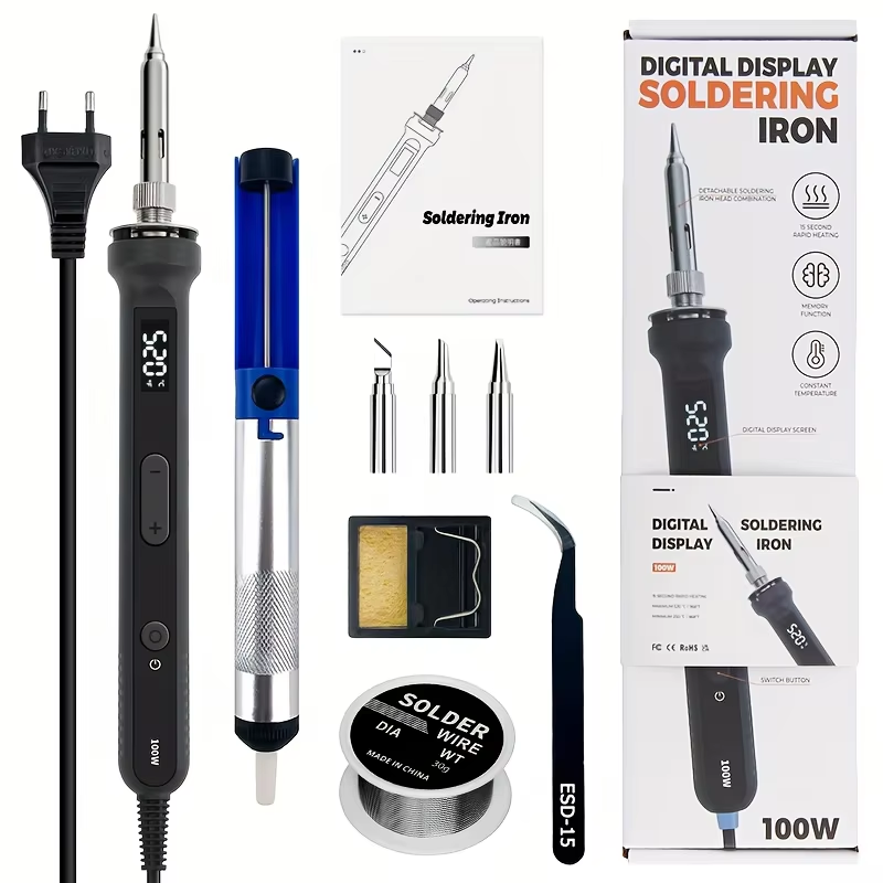 Electronics Repair And Maintenance - Kit Saldatore Digitale 100W con Temperatura