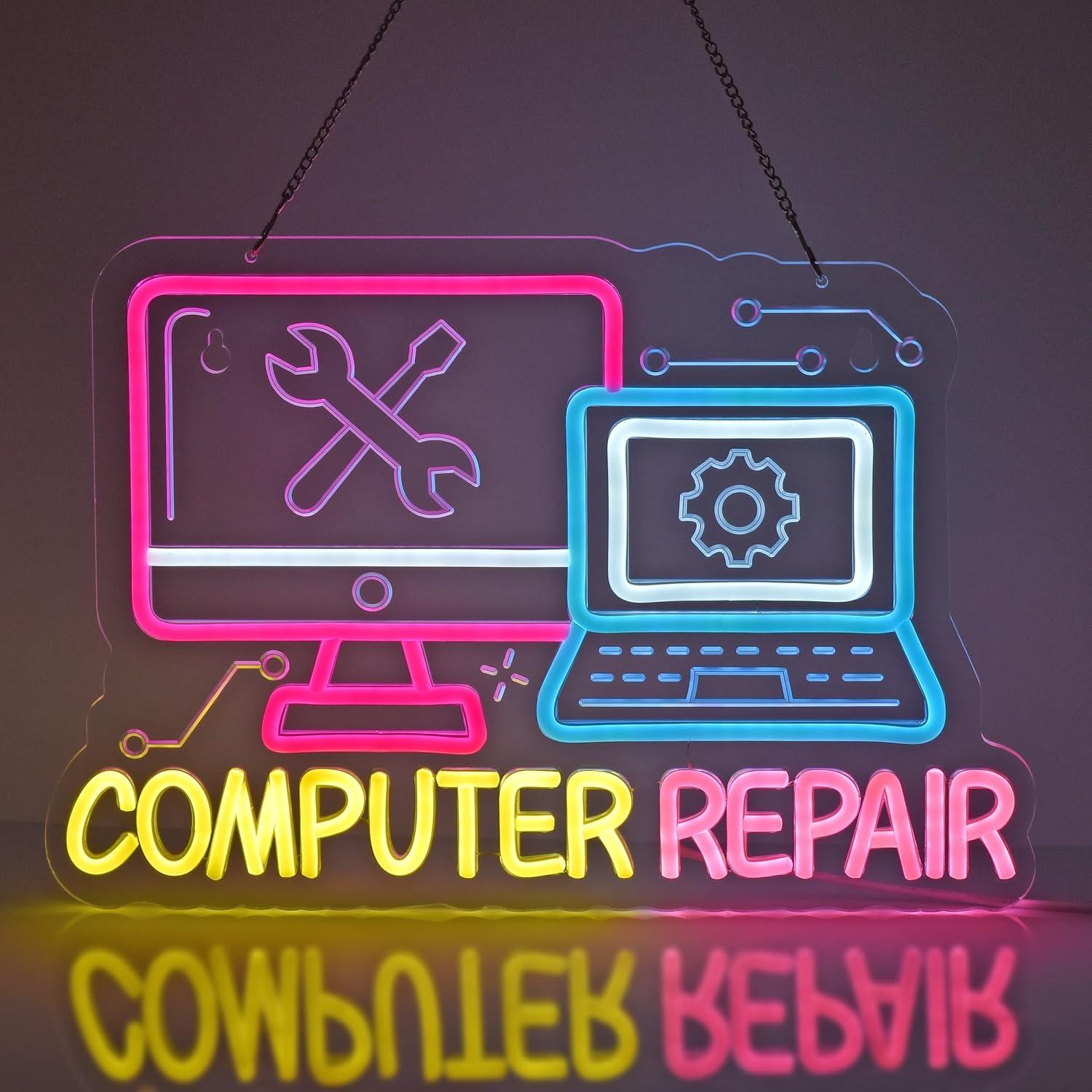 Electronics Repair Store - Insegna al Neon per Riparazione Computer,